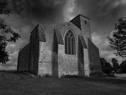 Saint-Leger Church black and white
