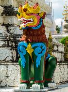 Figure Sculpture Lion Temple