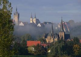old city in foggy morning, Germany, Baden-WÃ¼rttemberg