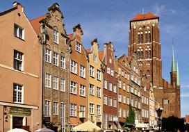 photo of historical facades of houses in Gdansk, Poland