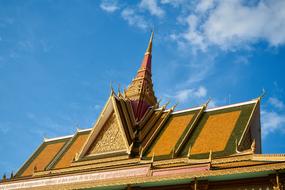 orange roof of a temple in thailand