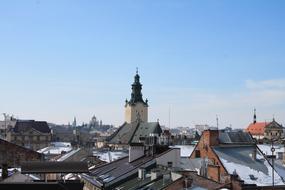 roof view of old city, Ukraine, Lviv