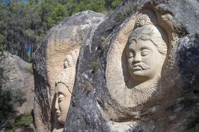 Faces Sculpture Stone buddha