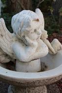 decor, stone angel in the garden