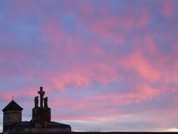 purple Sunset Sky Clouds