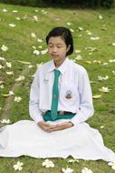 Girl Meditate in Buddhism