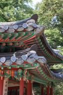 ornate roof of Changdeokgung Palace, detail, south korea, seoul