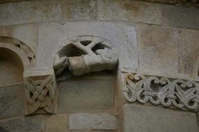 Romanesque Style Sculpture on stone Church