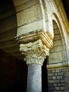 column with patterns in the chapel of the church