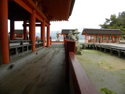 wooden castle on miyajima island, japan