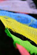 Close-up of the colorful and beautiful Buddha prayer flags