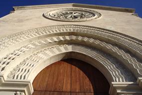 entrance to the church in Castelmola, Italy