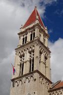 church tower with a spire in Trogir