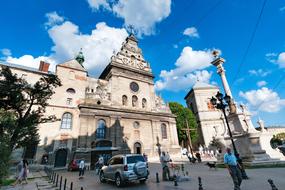 church in the city center in Lviv