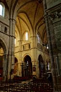 Beautiful cathedral in Langres, France with sunlight in the windows