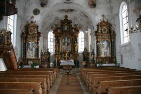 old church with benches in germany