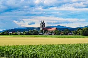 Church on Field and Skyline