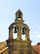 church bells on the roof on a sunny day