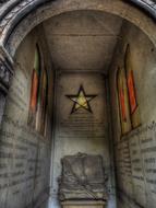 star over the grave in the cemetery in montmartre