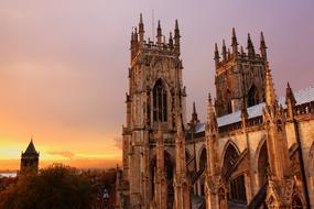 cathedral architecture at golden sunset