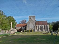 medieval Church of St Mary and St Melor at summer, uk, England, Amesbury