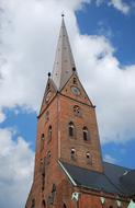 church with a spire in hamburg