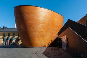 wooden sculpture near the church in helsinki