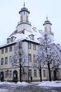 religious architecture in a winter landscape