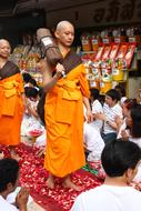 Monk Buddhists Walk Rose ceremony