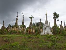 Pagoda in Burma on a cloudy day