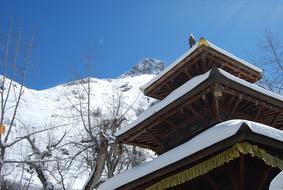 snowy Temple Buddhist Pagoda