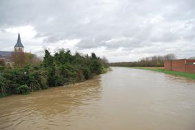 church by the river in flood