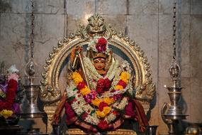 Colorful and beautiful Divinity with decorations, in the Indian temple