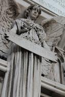 sculpture of an angel near the church