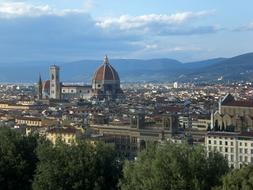 cityscape of Church in Florence Italy