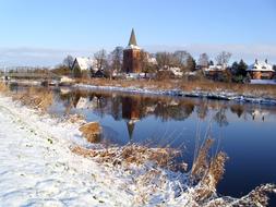 Church in Berkenthin Elbe at Winter