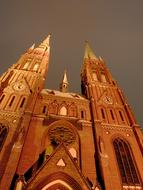 Basilica Church night, lights, high