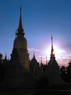 Thailand Temple Buddha at sunset