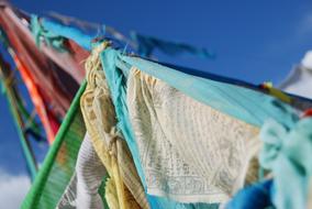 Fabric Buddhist prayer flags