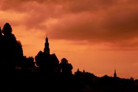 Church at Evening Afterglow