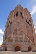 grundtvig's church in denmark on a sunny day