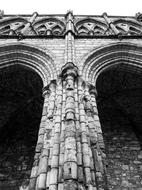 stone column with patterns in the church