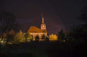 old Church at Night, Germany, Wahlhausen