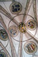 Colorful and beautiful roof in the Klara Church in Stockholm, Sweden