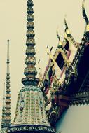 Roof of Pagoda, buddhist Temple, detail, thailand, bangkok