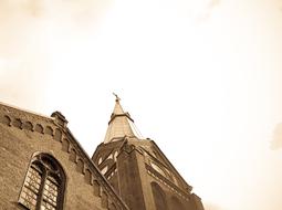 gothic Church with Tower at sky