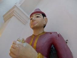 Colorful statue in Shwedagon Pagoda in Yangon, Temple