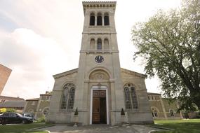 christian church with wooden door