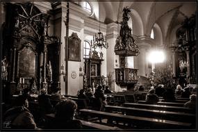 Black And white photo of Church on Squares Street