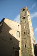 rear view of bell tower of medieval Church